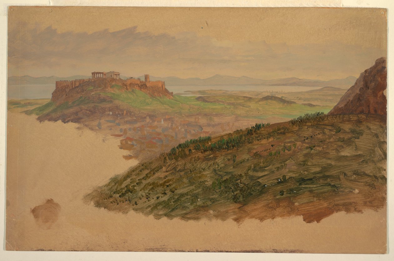 View of the Acropolis from Mount Lycabettus, Athens, April 1869 by Frederic Edwin Church
