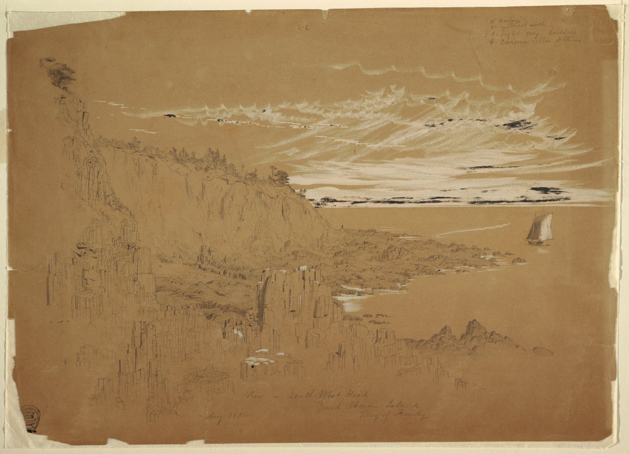 View on South West Head, Grand Manan Island, Bay of Fundy, Canada, August 1851 by Frederic Edwin Church