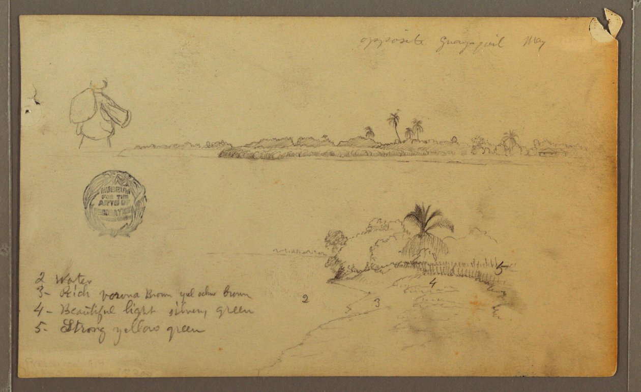 Views of the East Bank of the Guayas River, opposite Guayaquil, Ecuador, May 1857 by Frederic Edwin Church