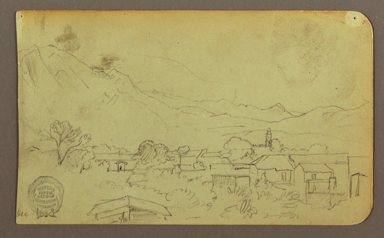 Village; Verso: Hilltop, December 1883 by Frederic Edwin Church