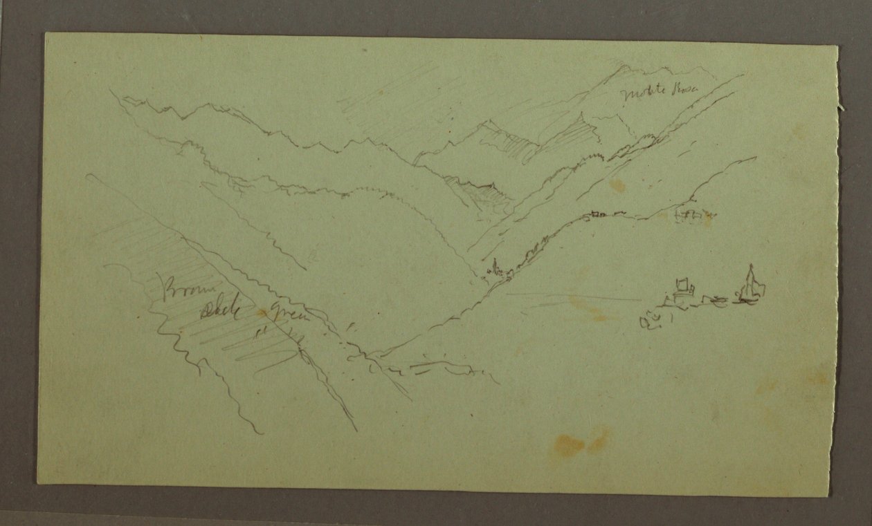 Village and Steep Mountain Valley (Alps), 1868-69 by Frederic Edwin Church