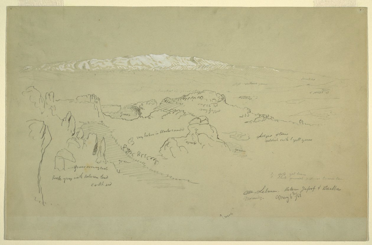 Mt. Lebanon between Yafoof and Baalbek by Frederic Edwin Church