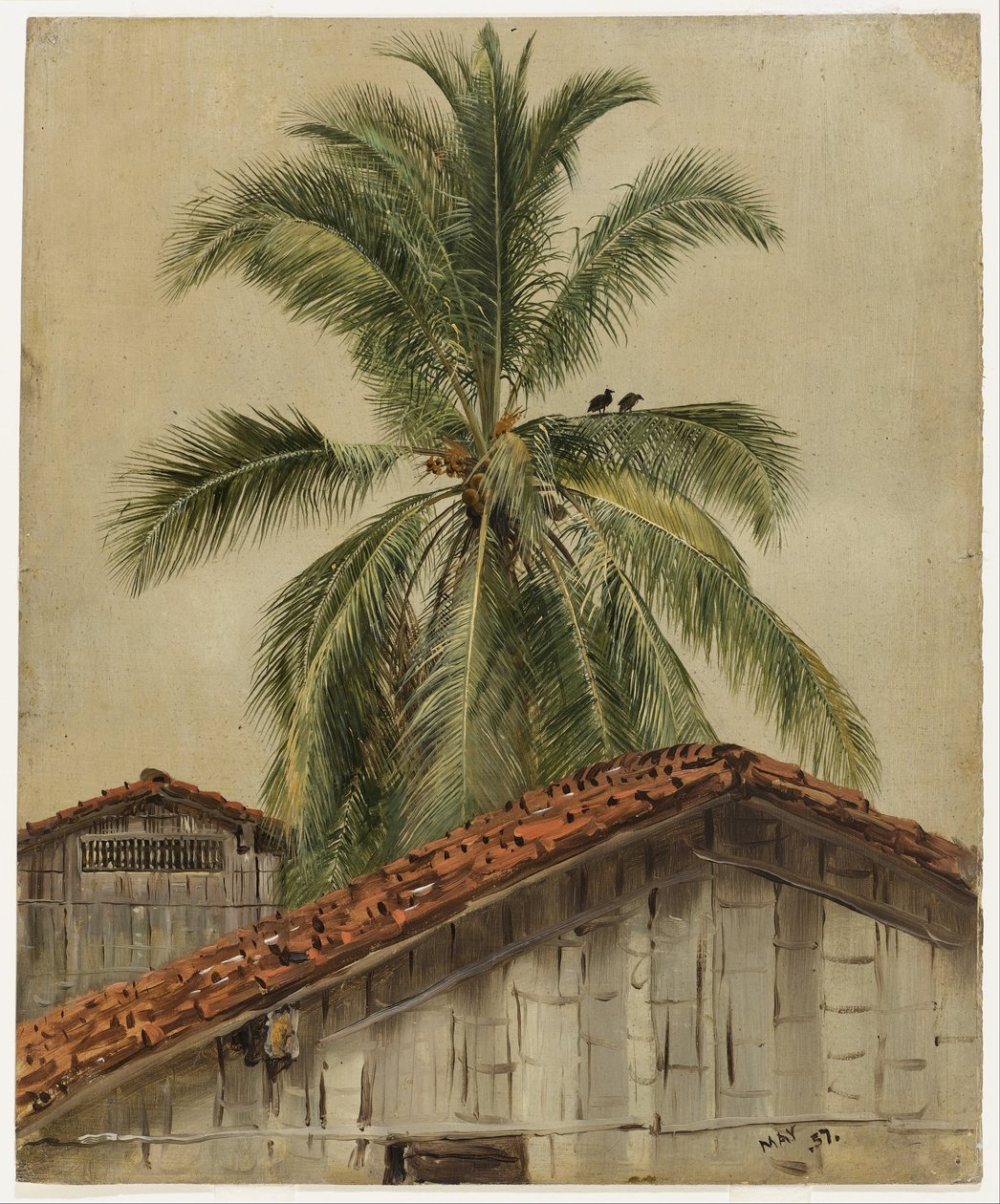 Palm Trees and Housetops, Ecuador by Frederic Edwin Church