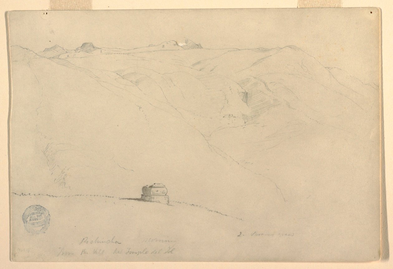 Pichincha, Morning, from the Temple of the Sun, Quito, Ecuador, June 1857 by Frederic Edwin Church