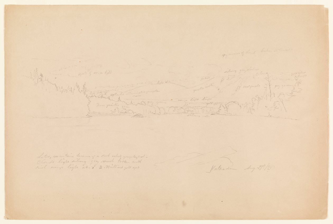 Shore of Lake and Foothills of Mount Katahdin by Frederic Edwin Church