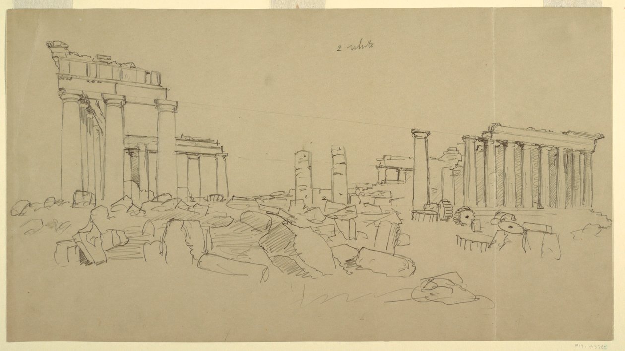 View of the Parthenon and Surrounding Ruin Fragments from the West, Athens, Greece by Frederic Edwin Church