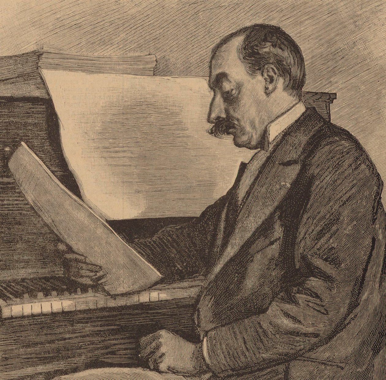 Portrait of Pianist and Composer André Messager by Frederic Regamey