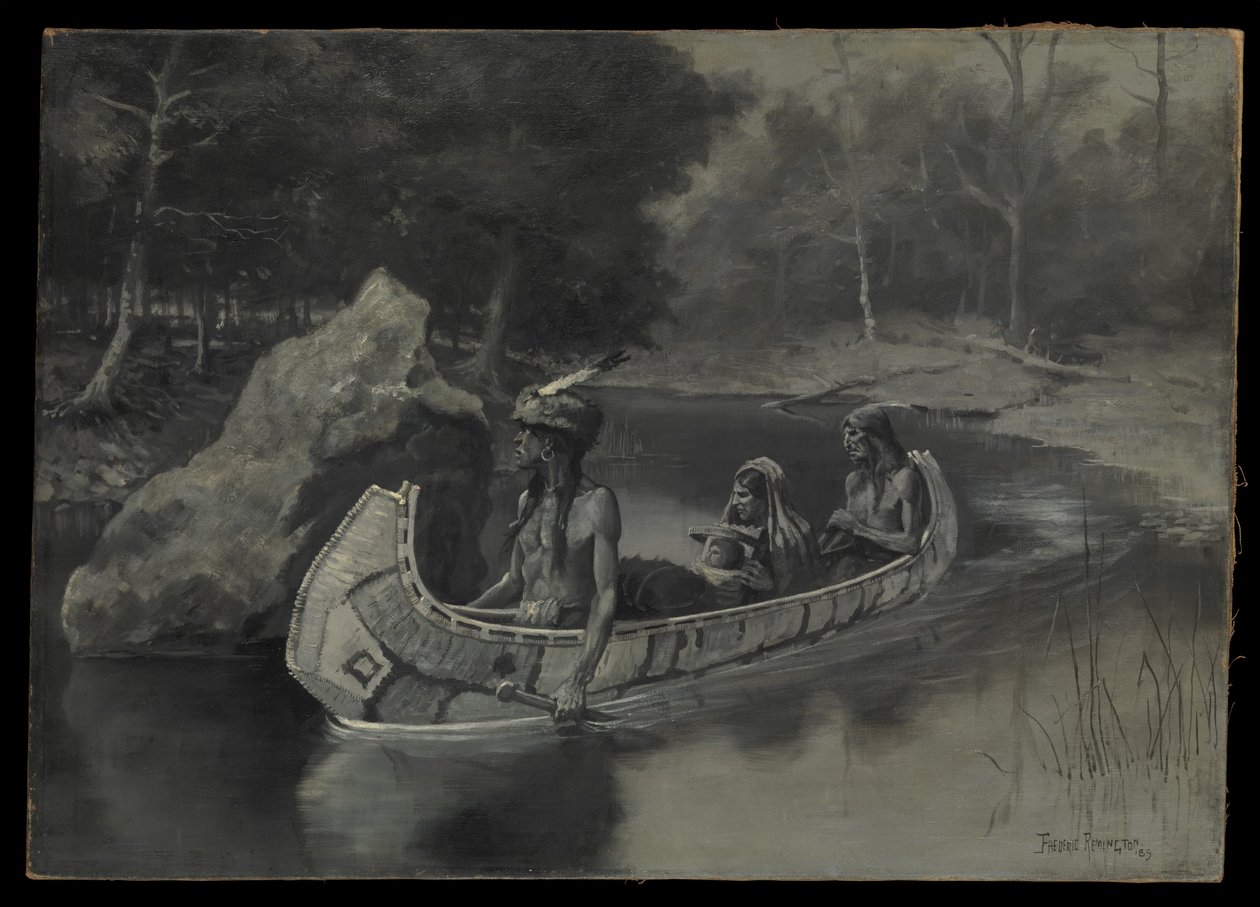 Pitched It Sheer into the River... Where It Still Is Seen in the Summer by Frederic Remington