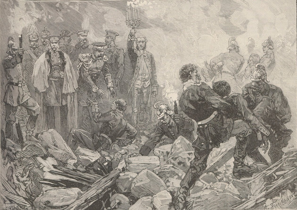 The Winter Palace After the Explosion, Evening of February 17, 1880 by Frederic de Haenen