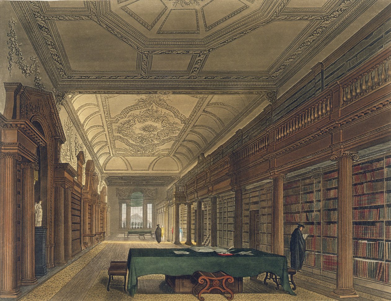 Interior of the Library of Christ Church, illustration from the 