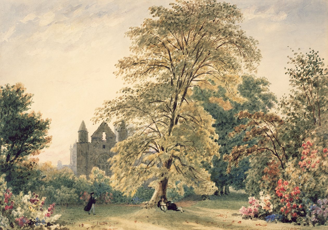 New College Gardens at Oxford, 1831 by Frederick Nash