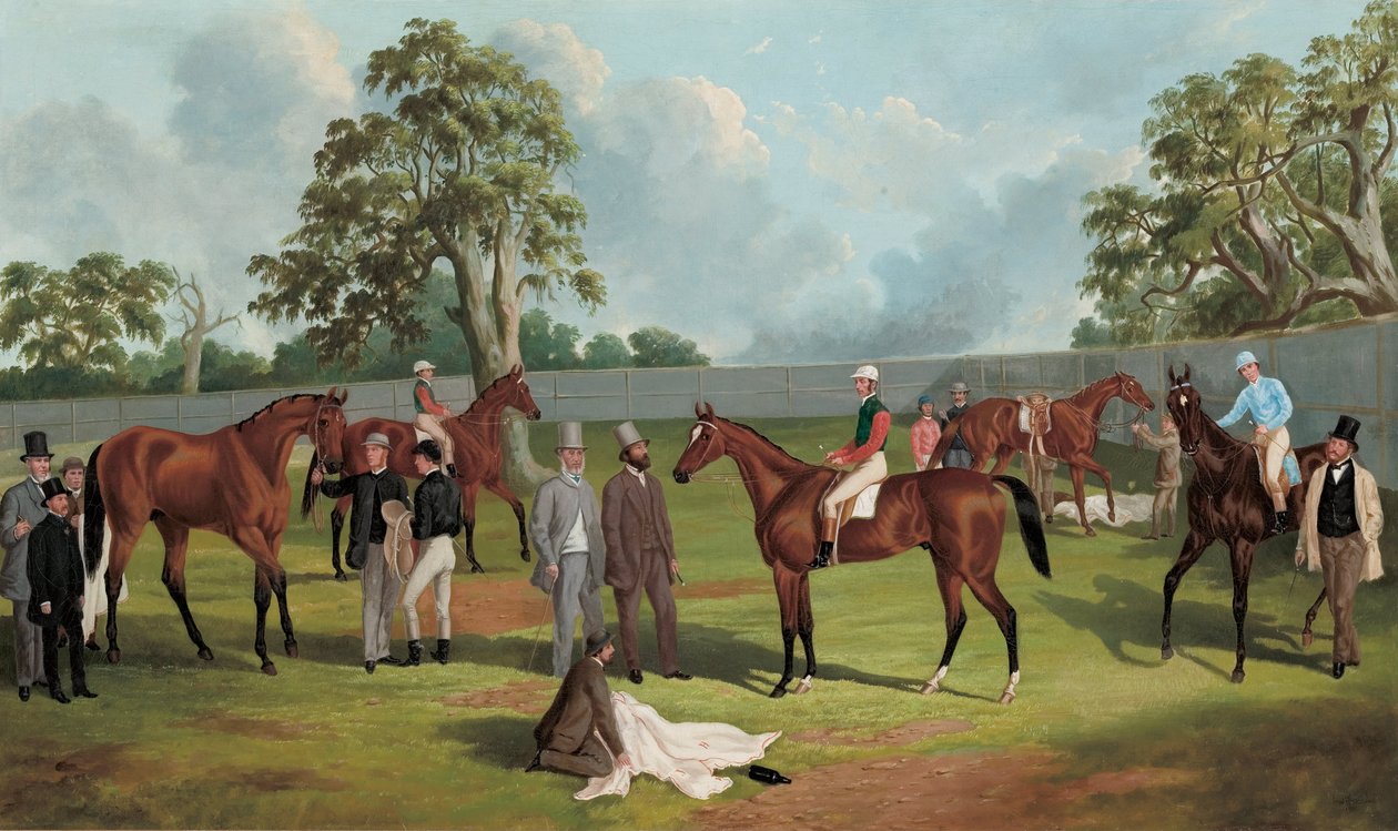 Group in the Dowling Forest Racecourse Enclosure, Ballarat, 1863 by Frederick Woodhouse