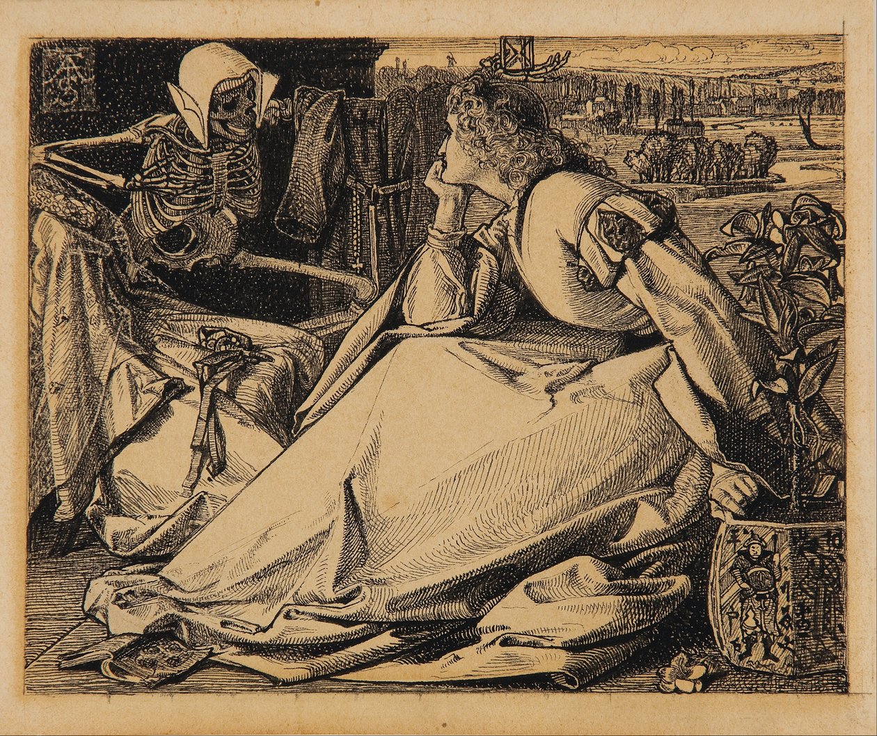 Until her death preparatory drawing for 'Good Words'