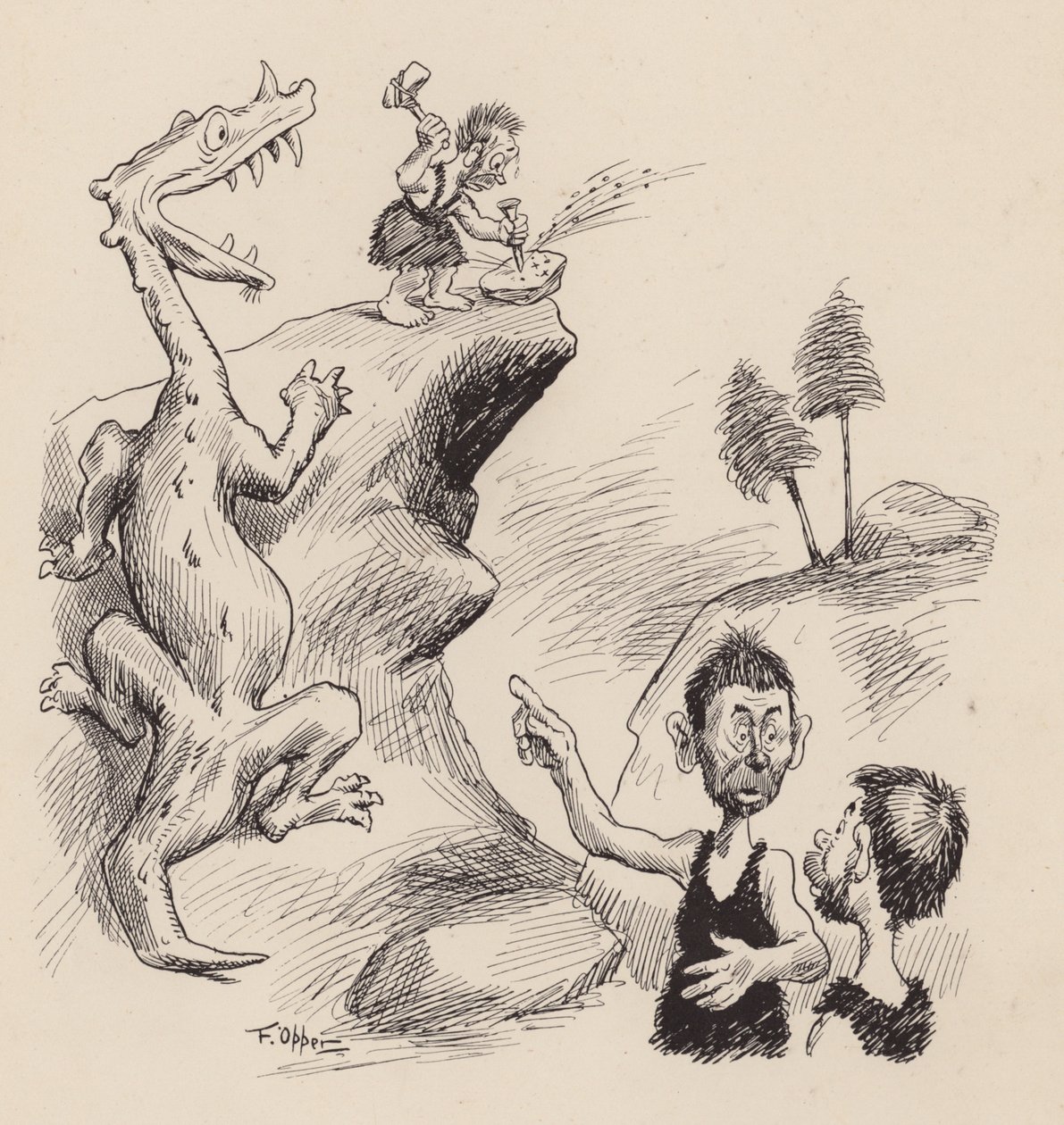Our Antediluvian Ancestors by F Opper: Number Four by Frederick Burr Opper