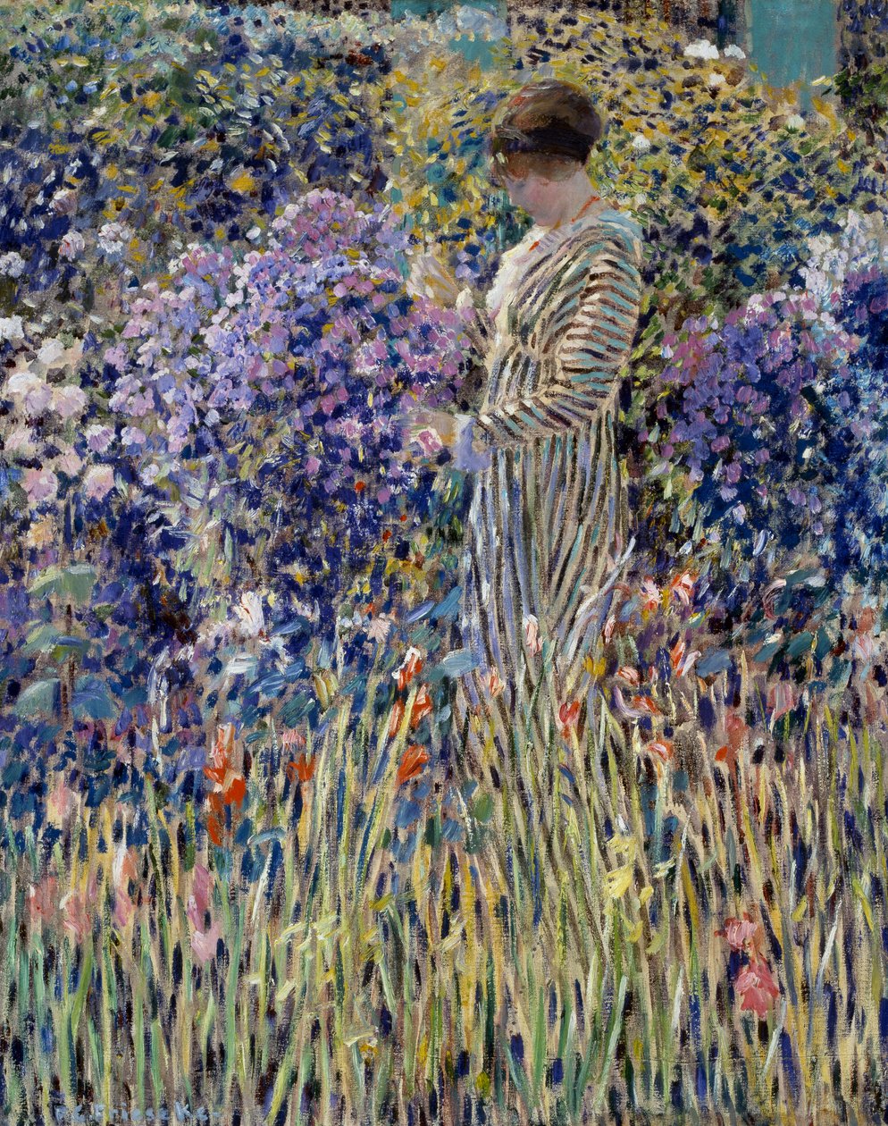 Woman in garden (circa 1912) by Frederick Carl Frieseke