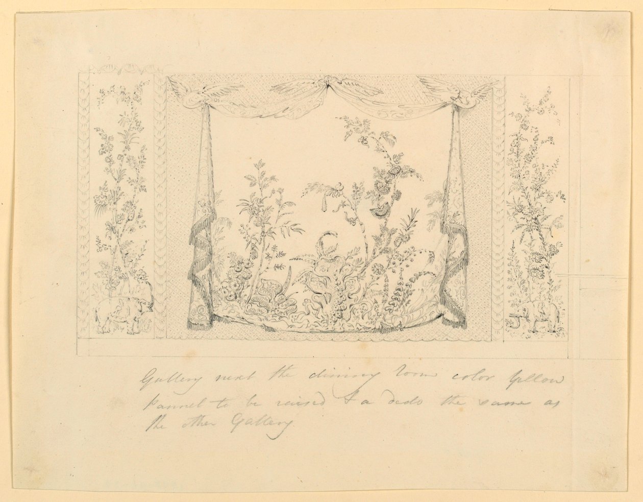 The Royal Pavilion, Brighton, Blue (South) Drawing Room, Proposed Wall Decoration, ca. 1820 by Frederick Crace