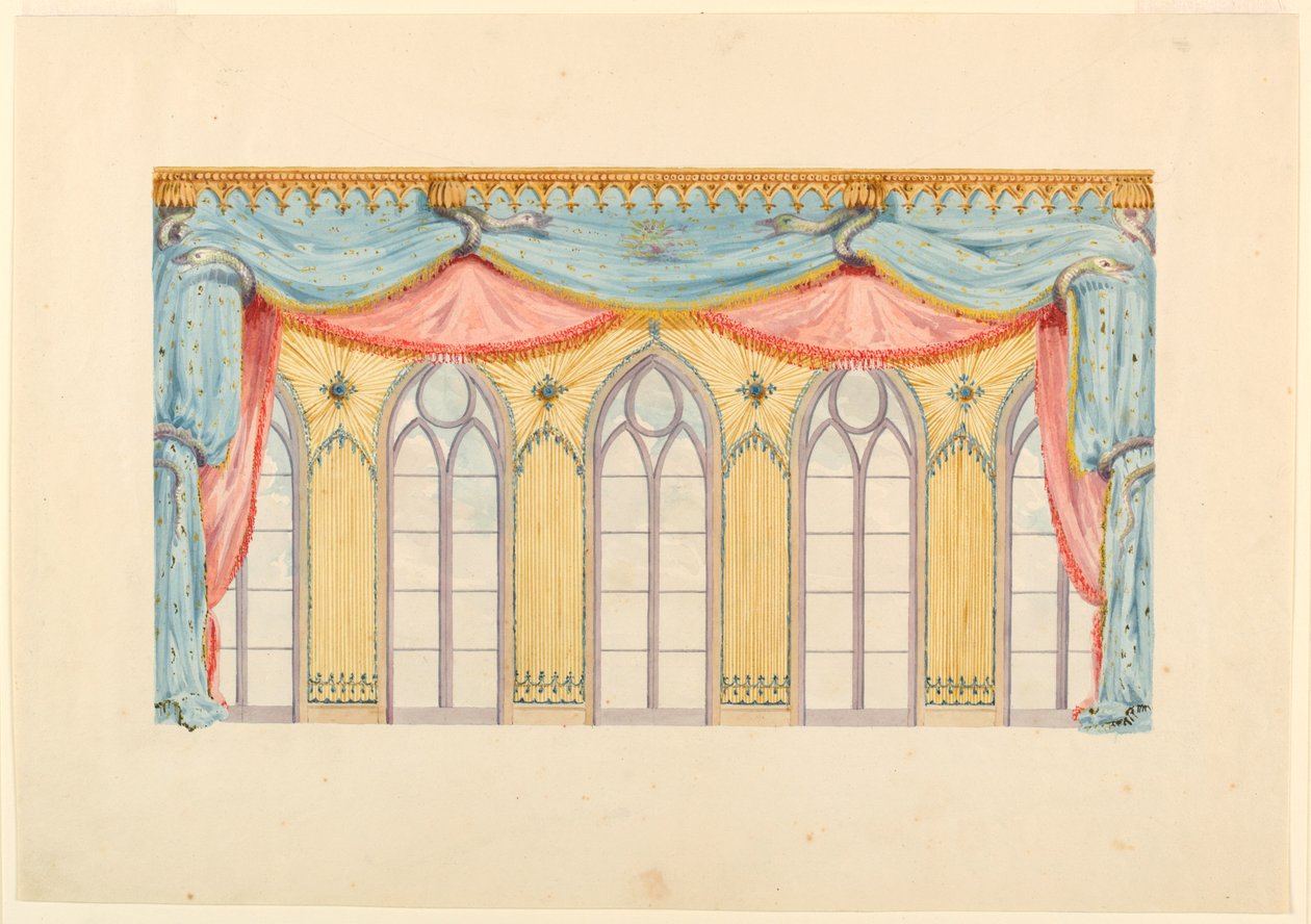 Window Decoration, Probably for the East Wall of the Music Room, Royal Pavilion, Brighton, 1820 by Frederick Crace