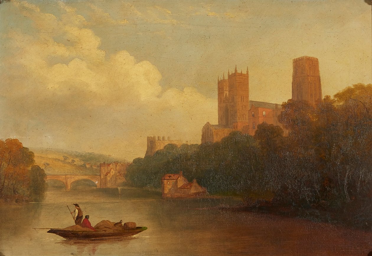 Durham from the River by Frederick Richard (manner of) Lee