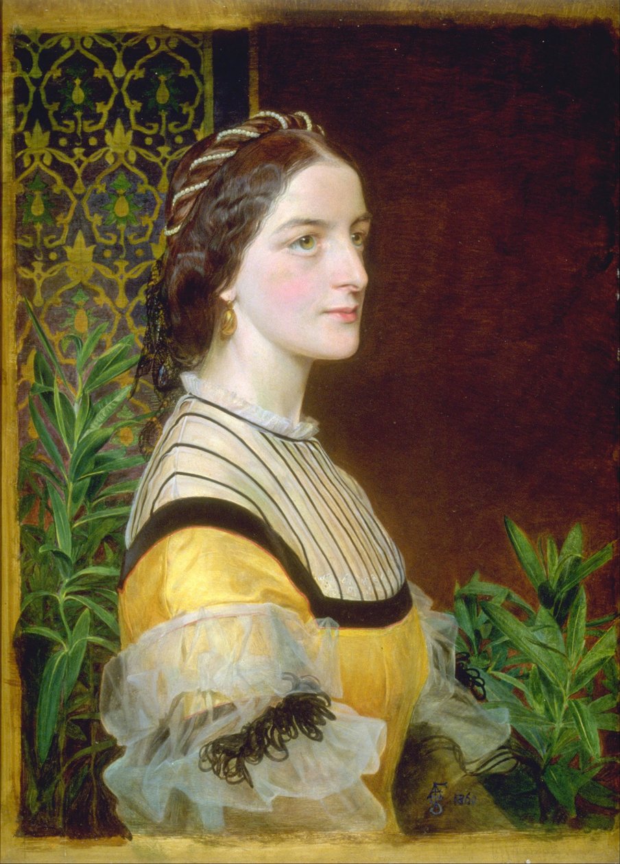 Portrait of a Lady, Probably Anne Simms Reeve of Brancaster Hall, Norfolk by Frederick Sandys