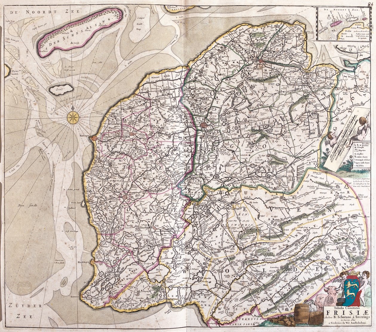 Map of Friesland by Frederick de Wit