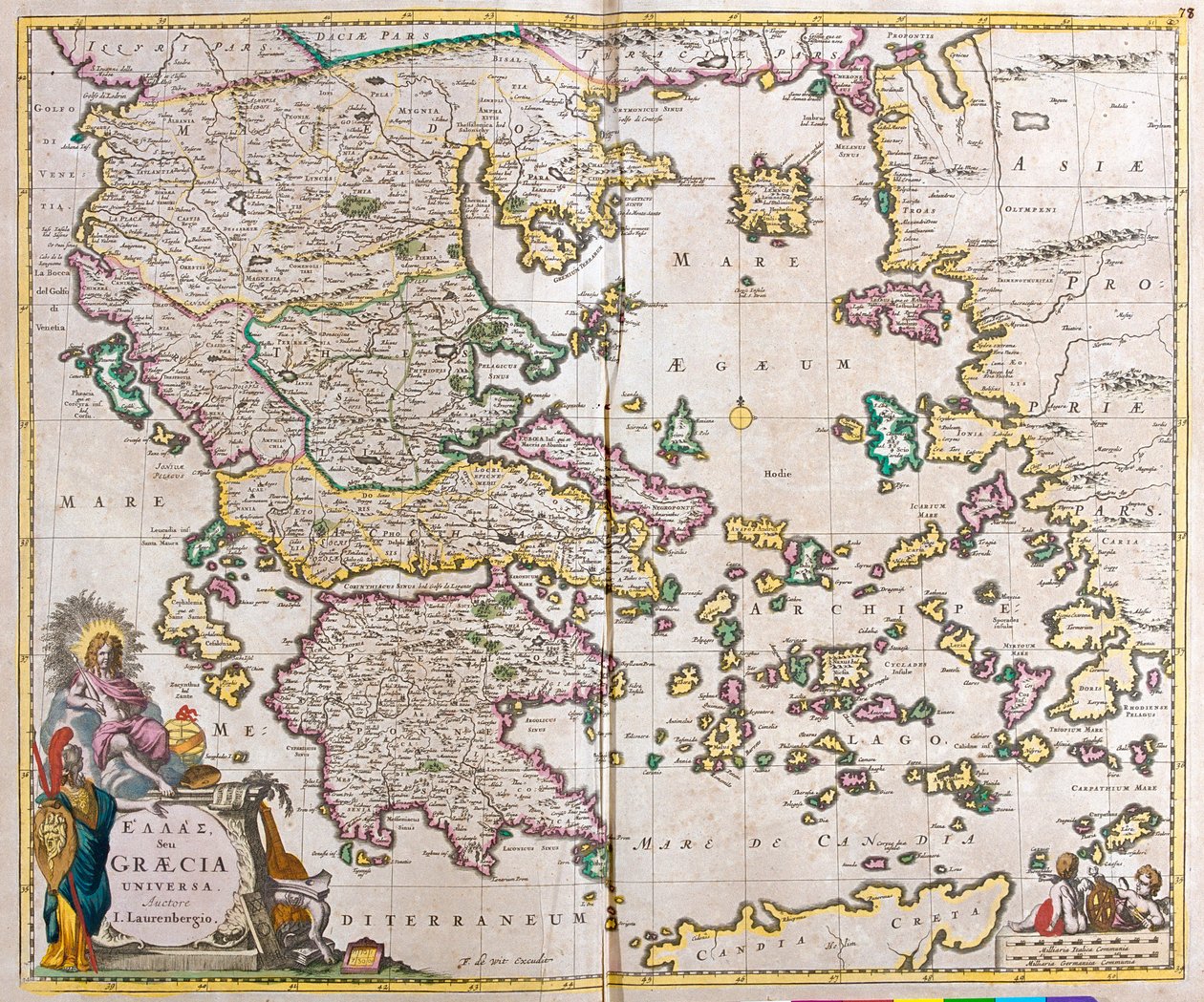 Map of Greece by Frederick de Wit