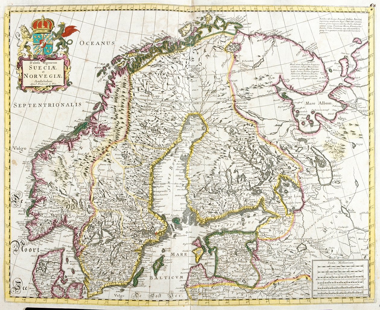 Map of Sweden and Norway by Frederick de Wit