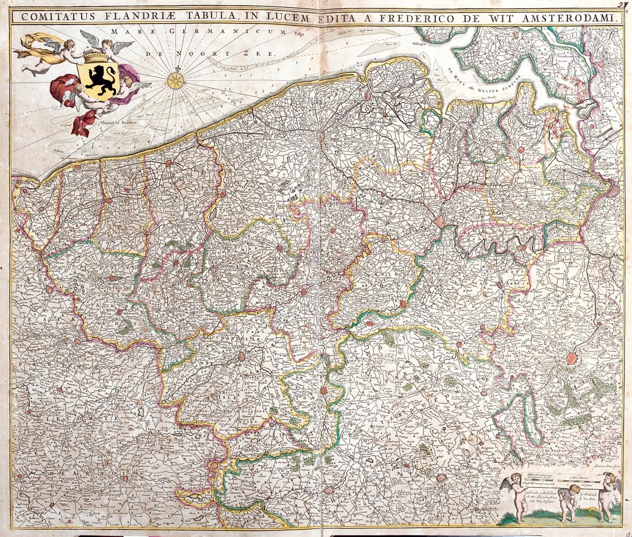 Map of the County of Flanders (France and Belgium) by Frederick de Wit