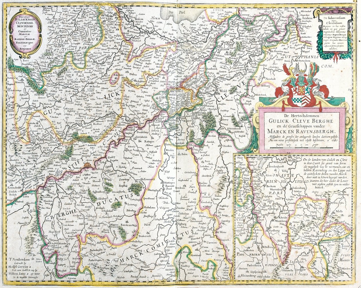 Map of the County of Ravensberg (Germany) by Frederick de Wit