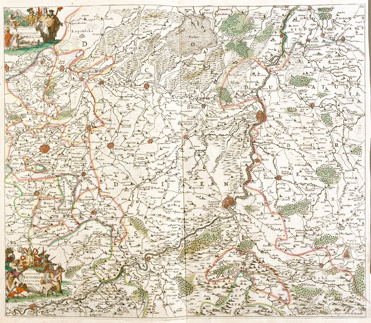Map of the Diocese of Liege (Belgium) by Frederick de Wit