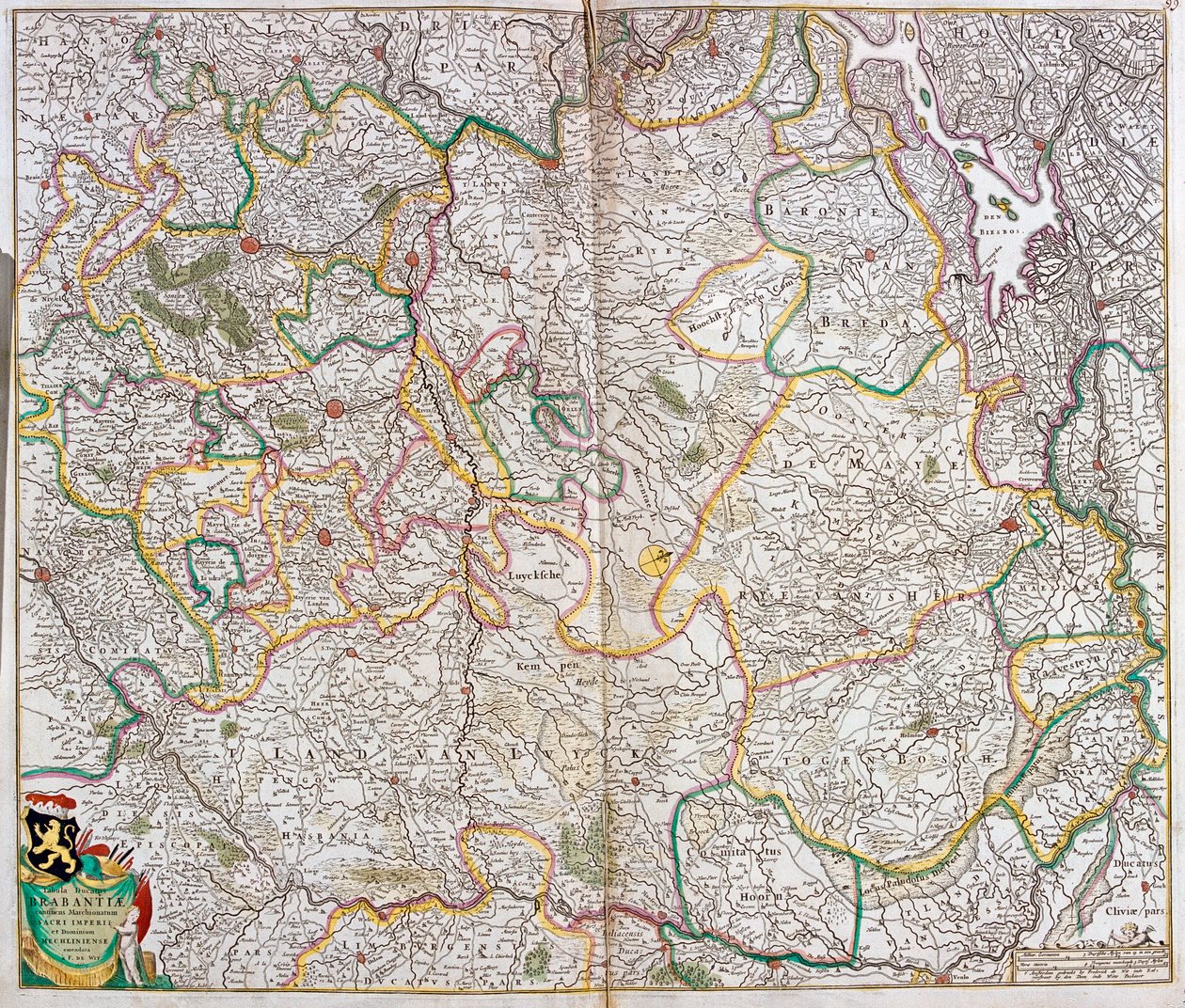 Map of the Duchy of Brabant (Belgium, Netherlands) by Frederick de Wit