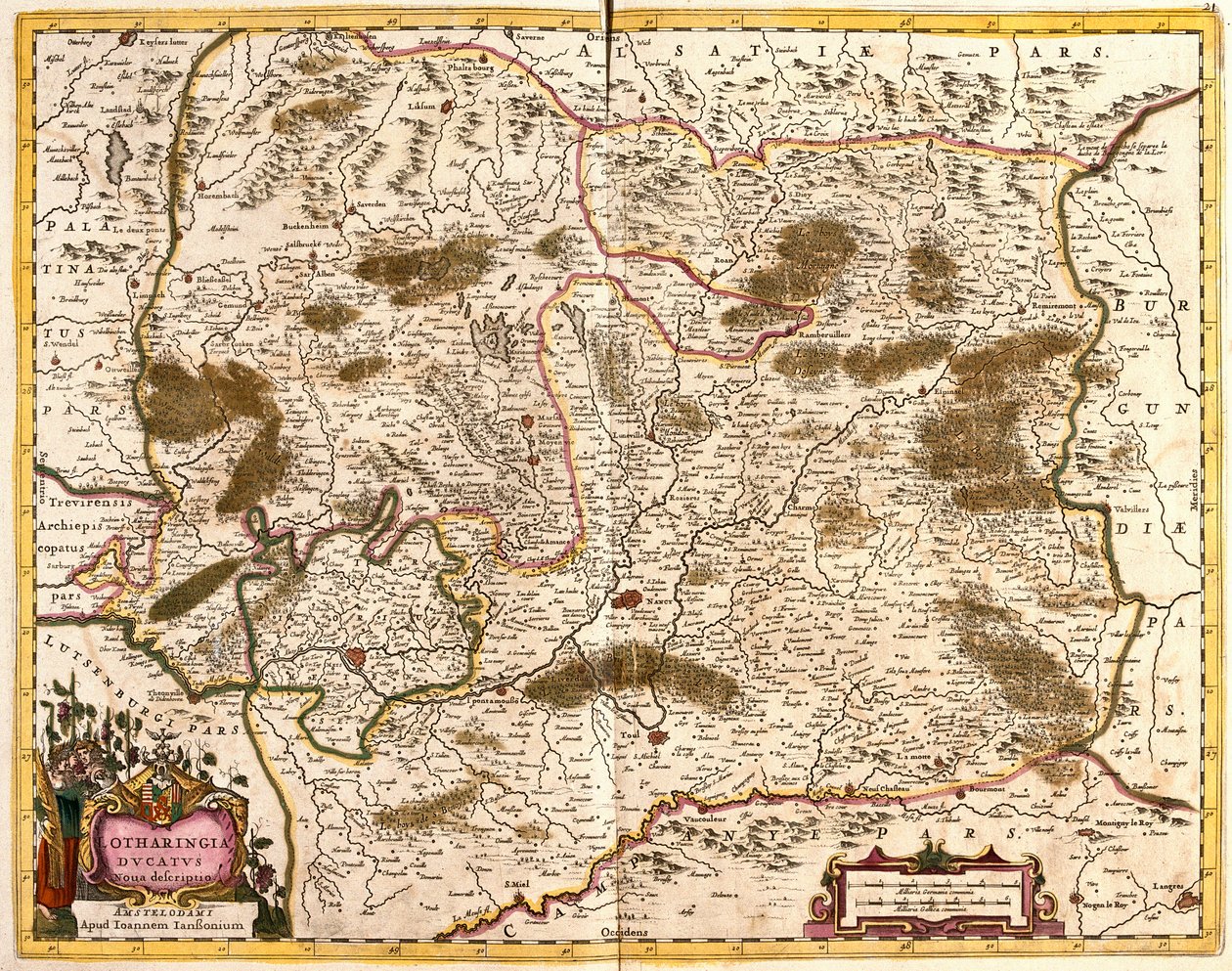 Map of the Duchy of Lorraine, France by Frederick de Wit