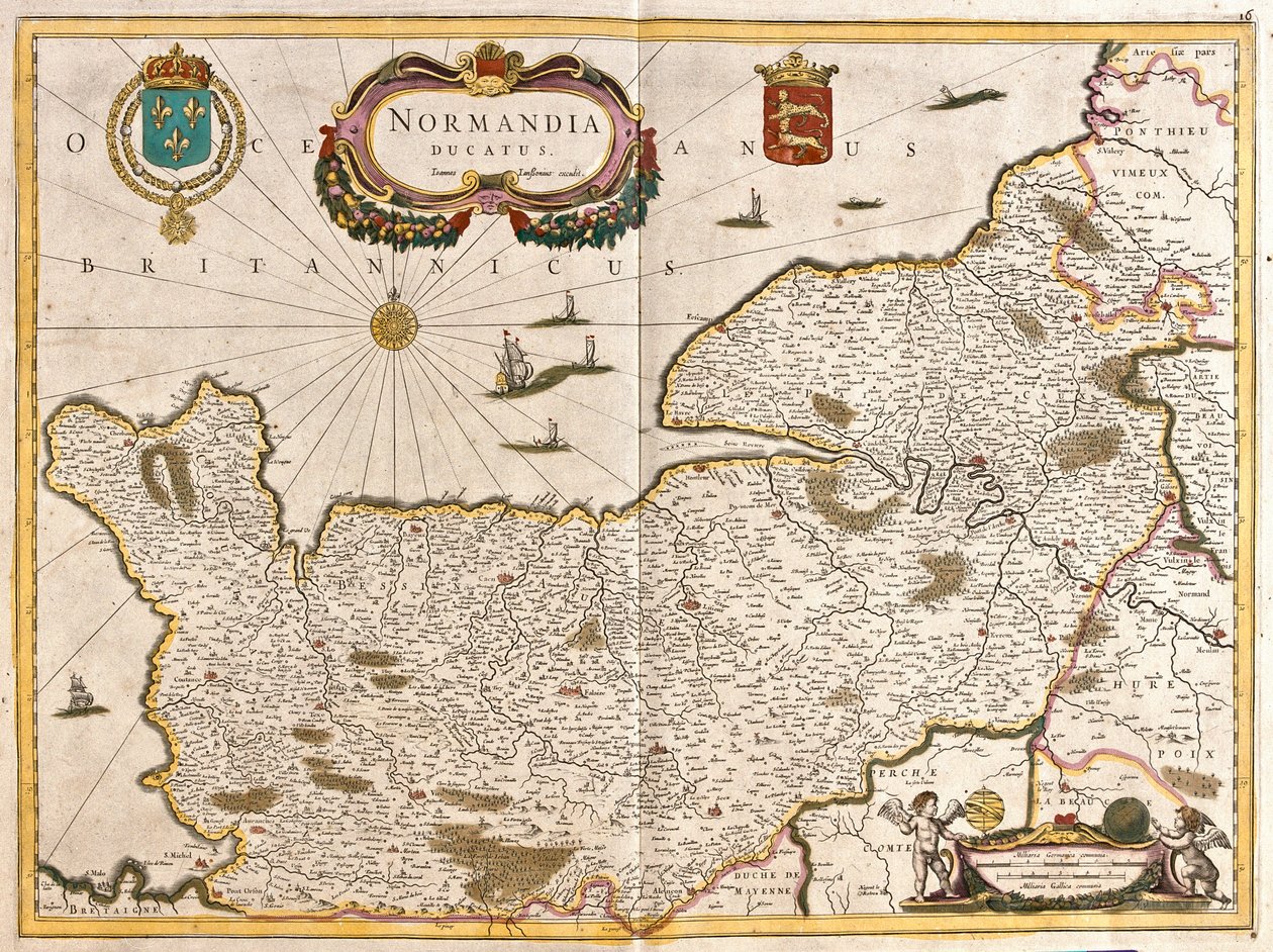Map of the Duchy of Normandy, France by Frederick de Wit