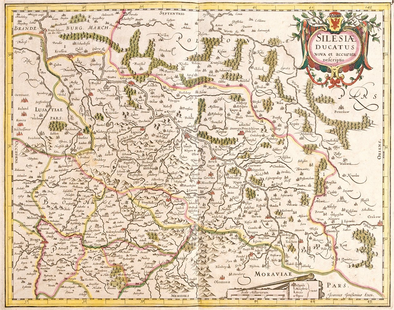 Map of the Duchy of Silesia (Germany and the Czech Republic) by Frederick de Wit