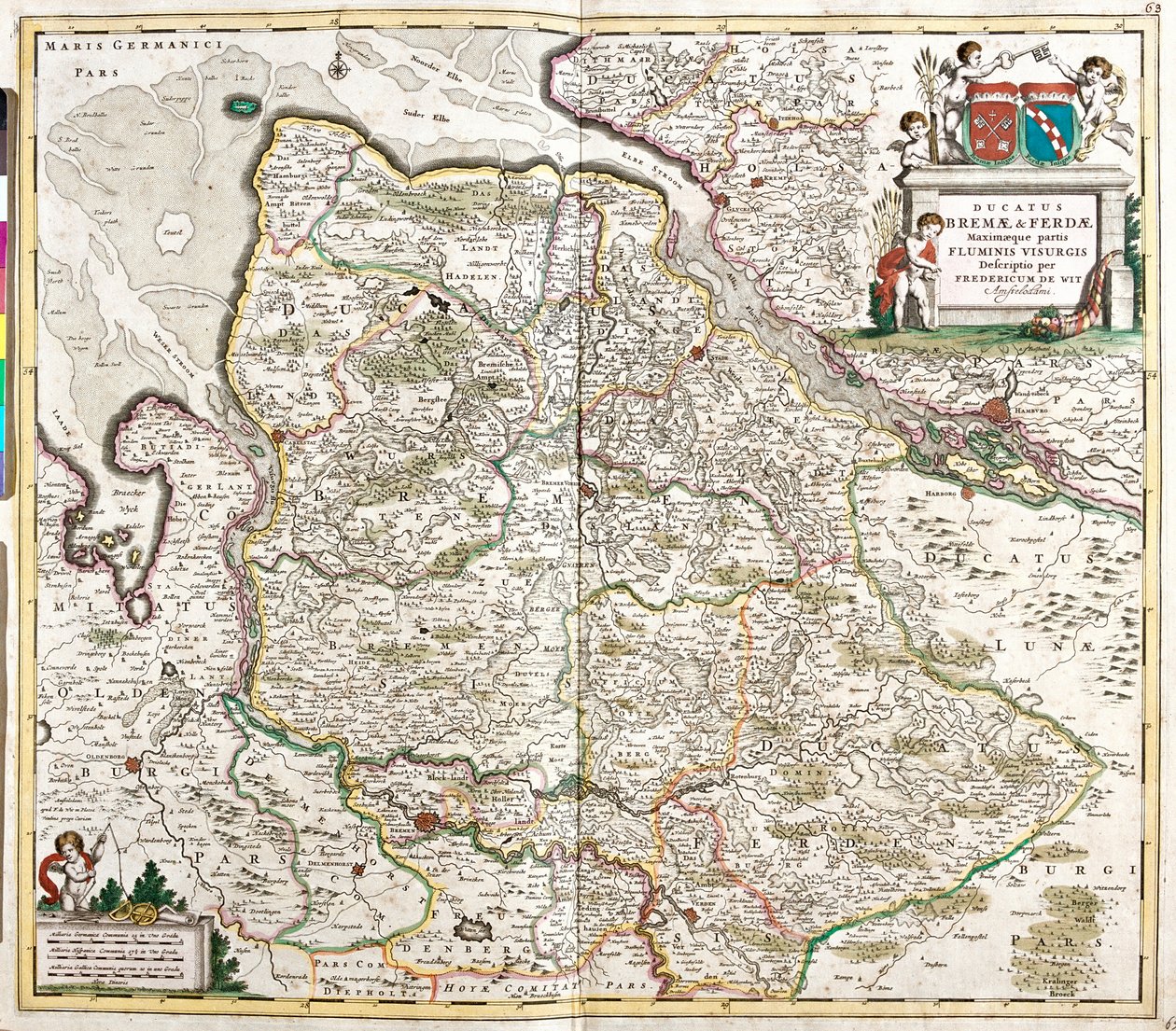 Map of the Duchy of Bremen and Verden, Germany by Frederick de Wit