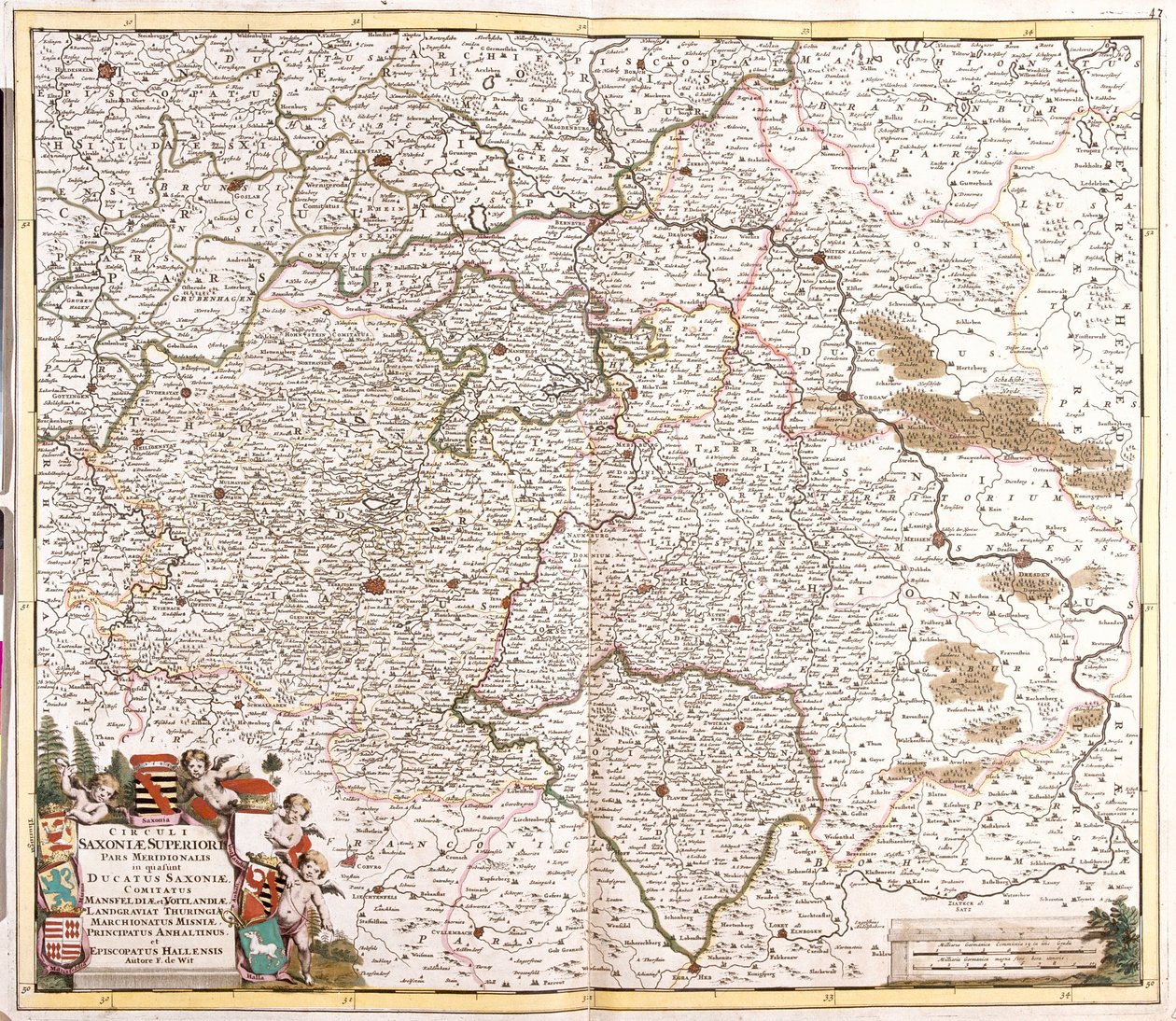 Map of the Duchy of Saxony (Germany) by Frederick de Wit