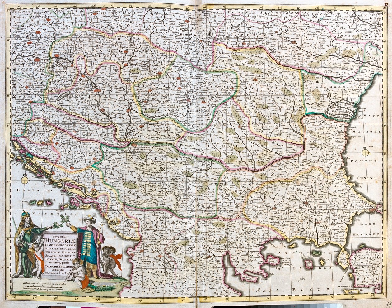 Map of the Kingdom of Hungary (etching) by Frederick de Wit