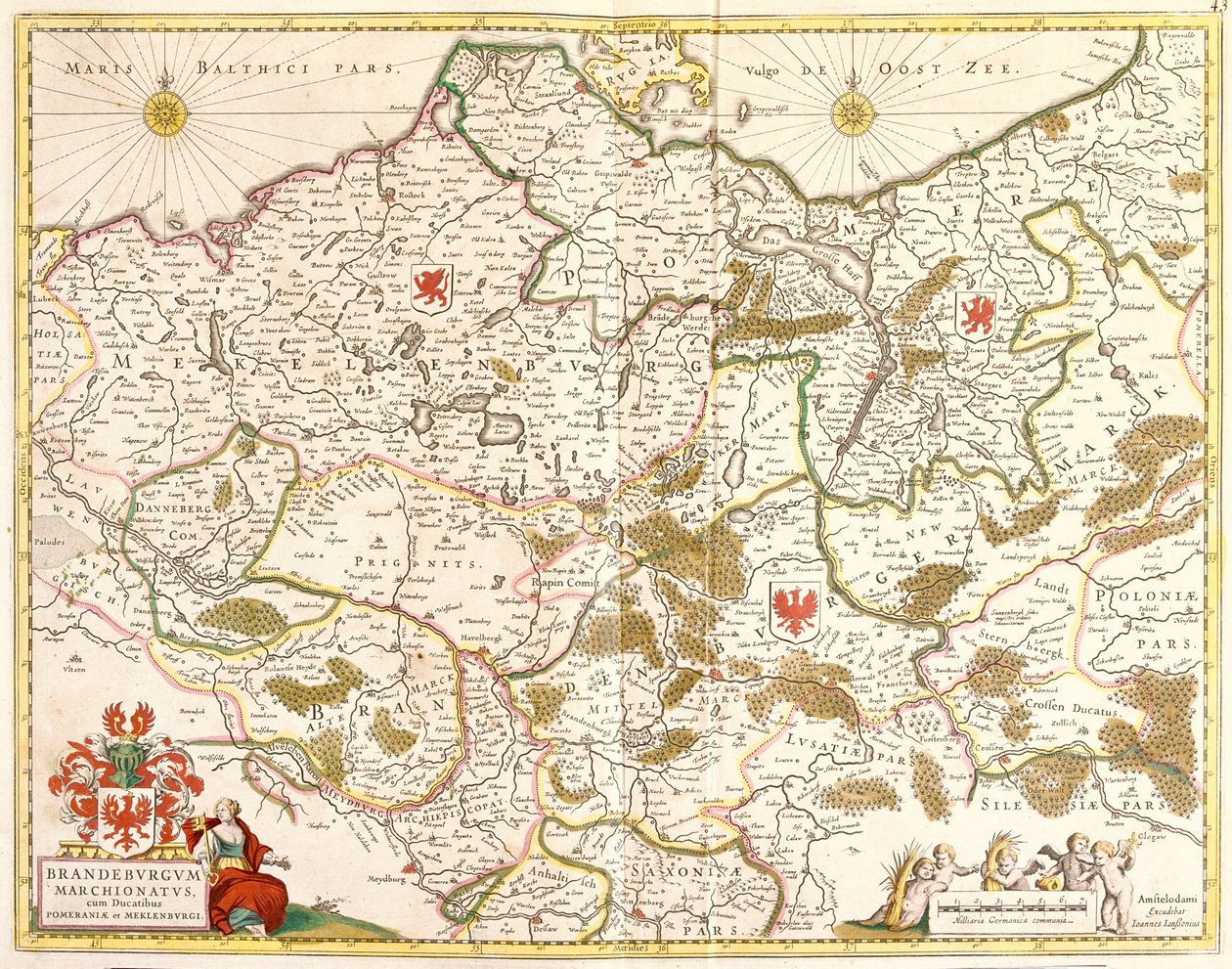 Map of the Margraviate of Brandenburg (Germany) by Frederick de Wit