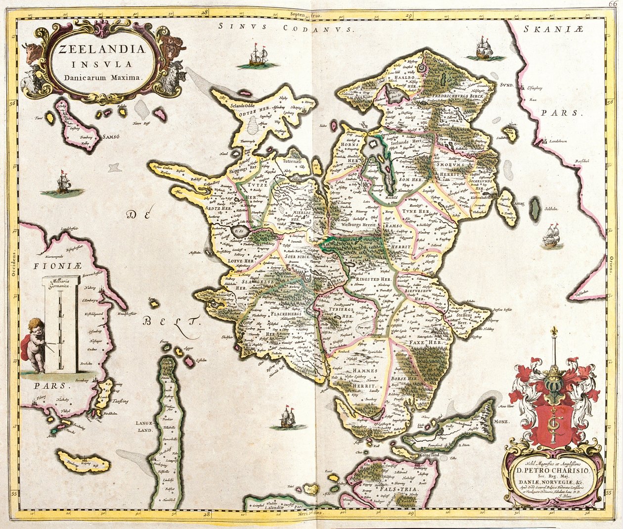Map of the Island of Zealand (Netherlands) by Frederick de Wit
