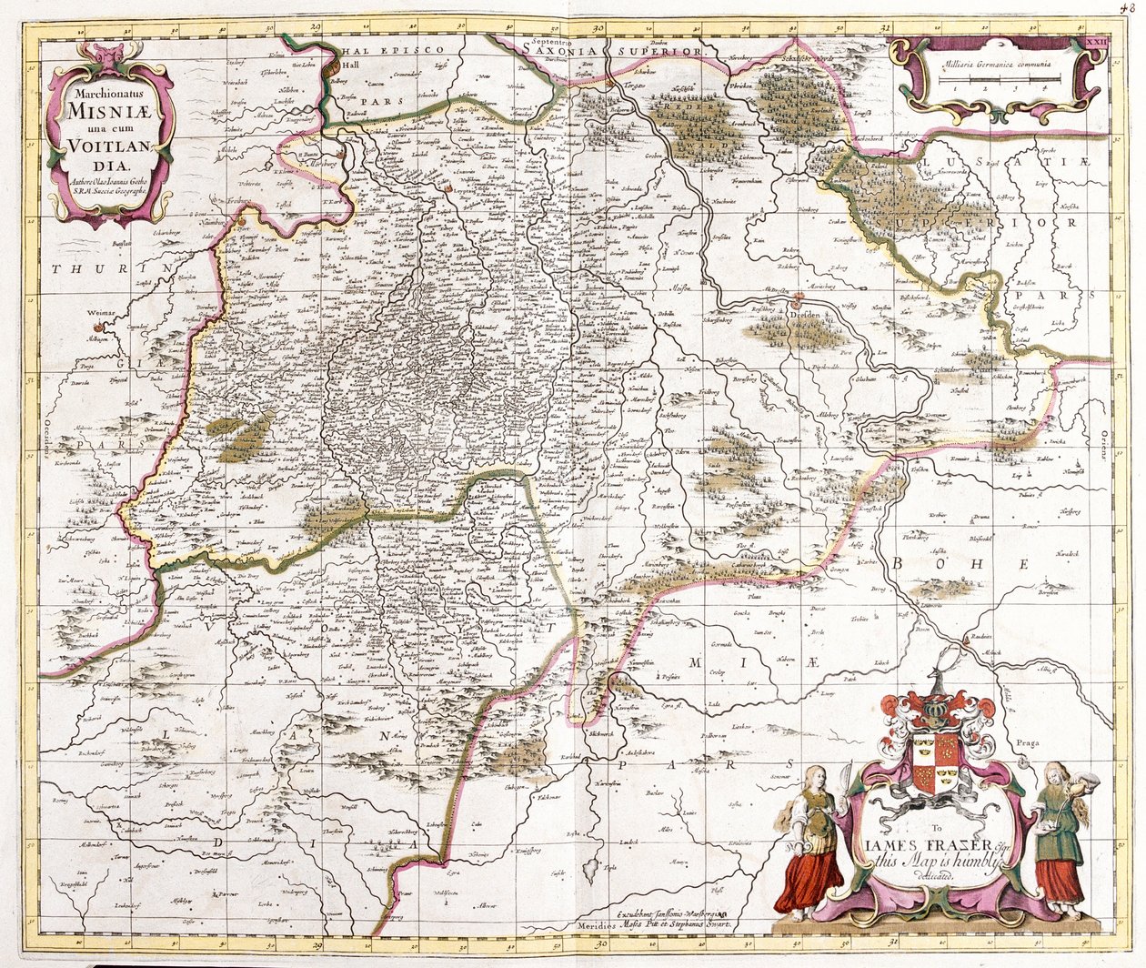 Map of the Margraviate of Misnie (Germany) by Frederick de Wit