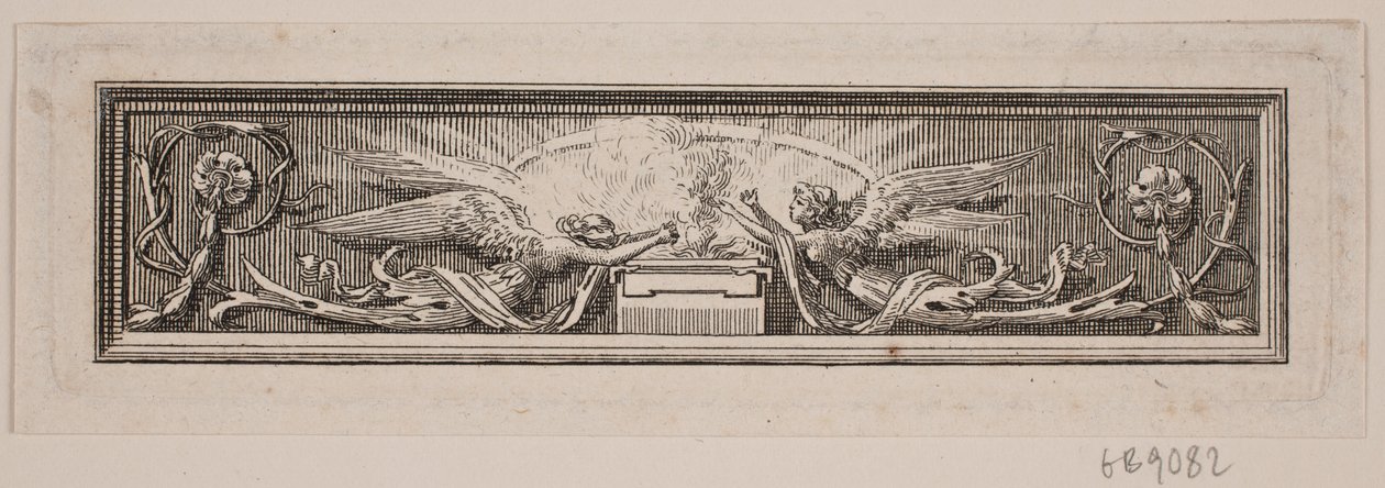 Ornament with Altar and Two Angels by Frederik Ludvig  Bradt