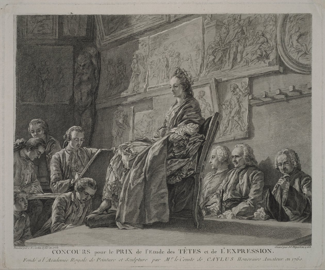 The Competition for the Prize for the Study of Emotion by French Jean Jacques Flipart
