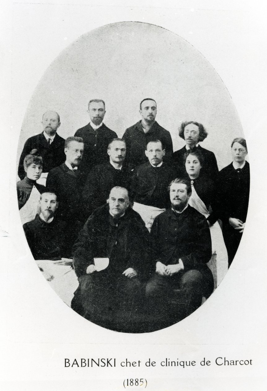 Charcot with his chef de clinique, Babinski and a group of interns and doctors at the Salpetrière Hospital, Paris by French Photographer