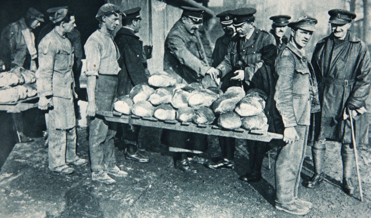 Inspecting bread at a bakery in France, illustration from 'The ...