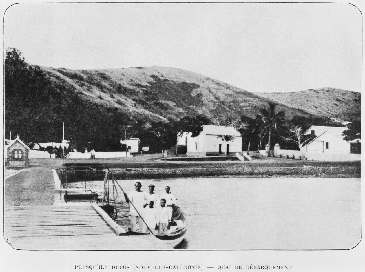 New Caledonia, Ducos Peninsula, the landing stage, from La Depeche Coloniale, 1903 by French Photographer