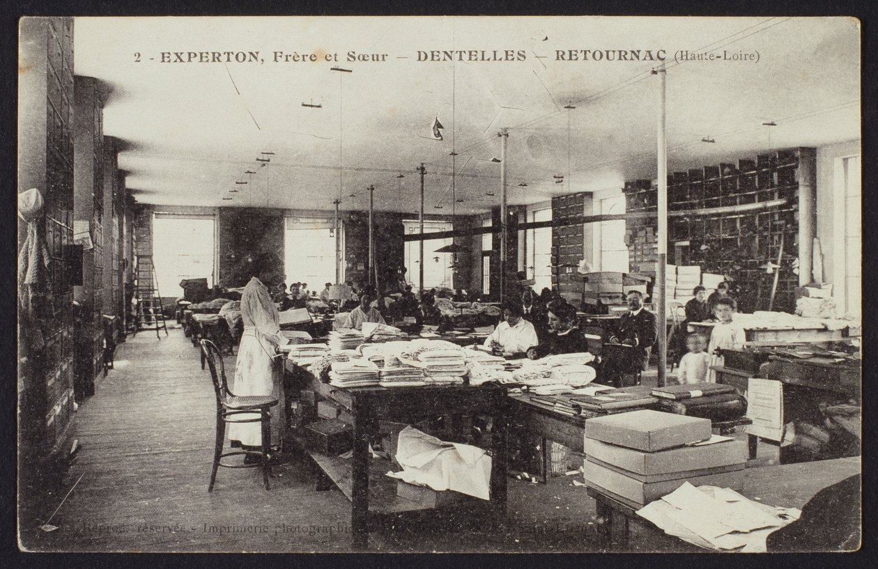 Lace Manufacture Experton, Frere et Soeur, in Retournac, c.1900 by French Photographer