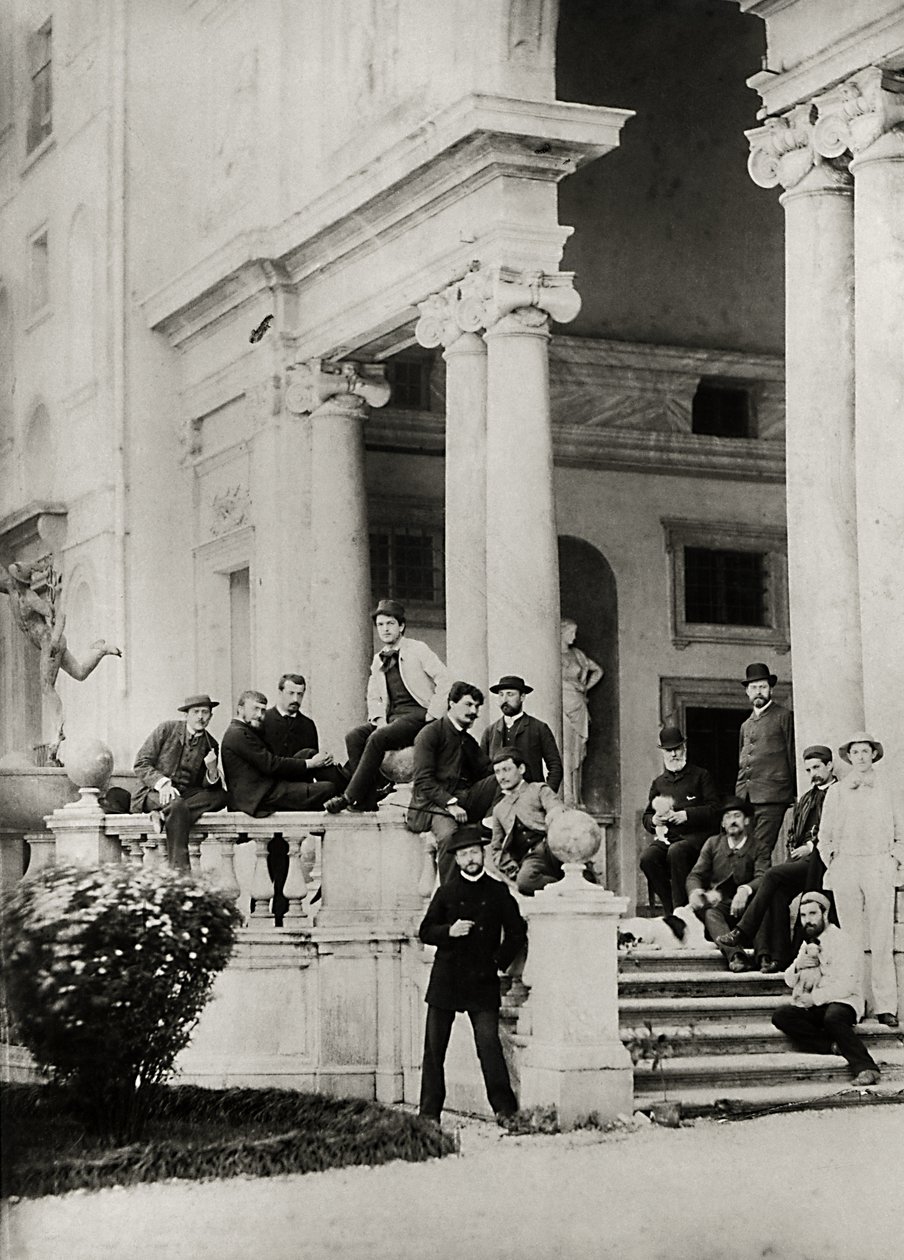 Residents of Villa Medici in Rome, Photo Sent and Dedicated by Claude Debussy to His Parents, 1884-85 by French Photographer