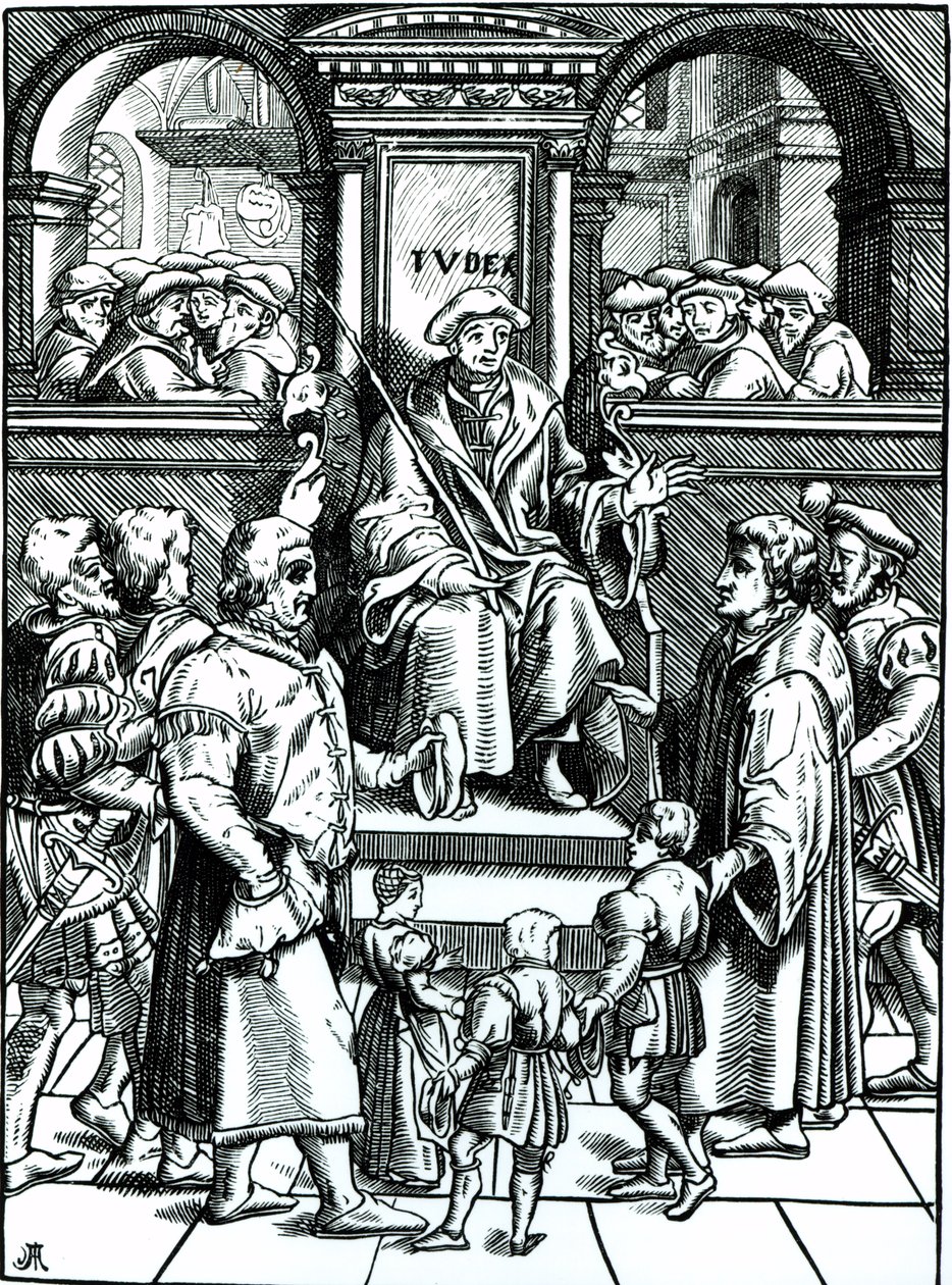 Adoption of Orphan Children in the Inferior Court of the Great Bailiwick, After a Woodcut in 
