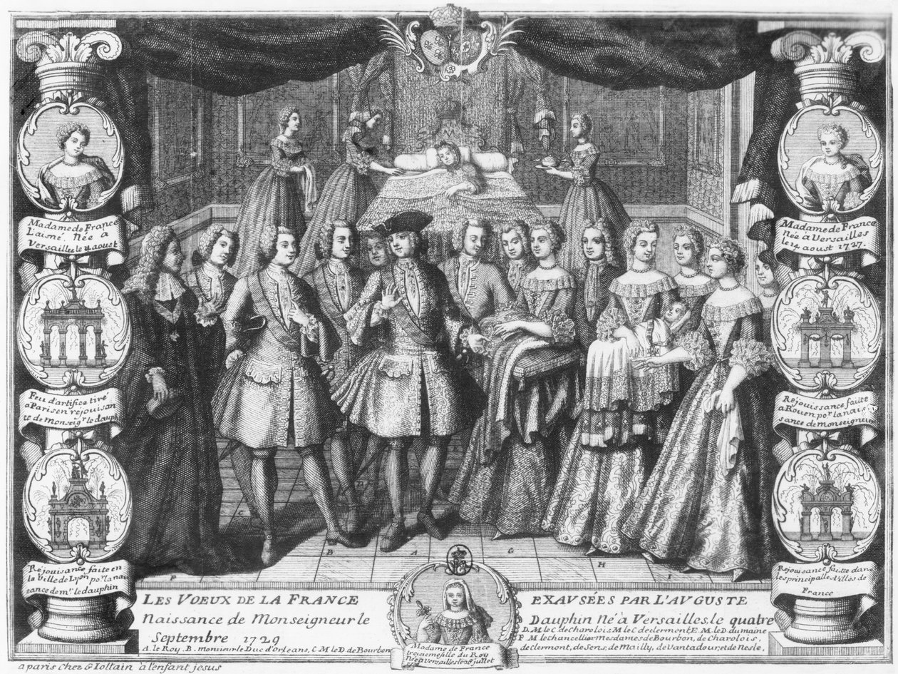 Birth of Louis, Dauphin of France, son of Louis XV, on 4th September 1729 by French School