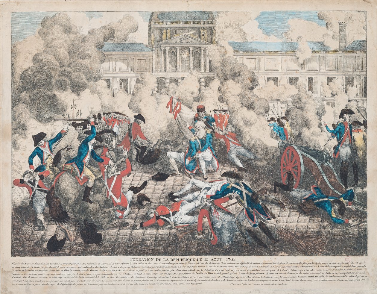 Foundation of the Republic, 10th August 1792 by French School