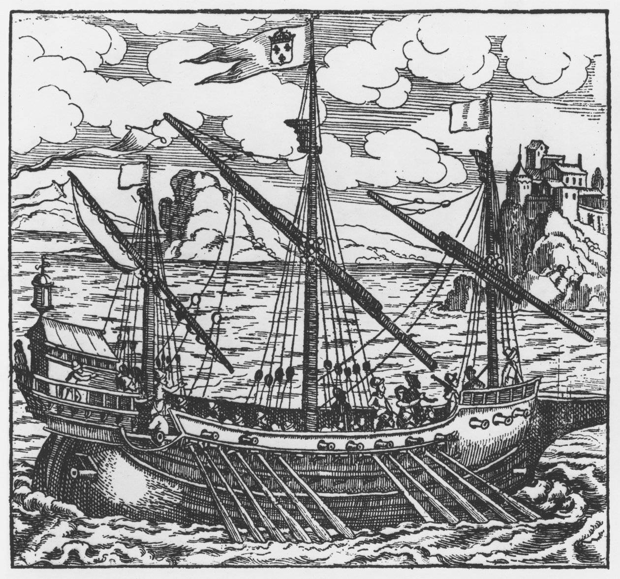 French galley operating in the ports of the Levant since Louis XI (1423-83) by French School
